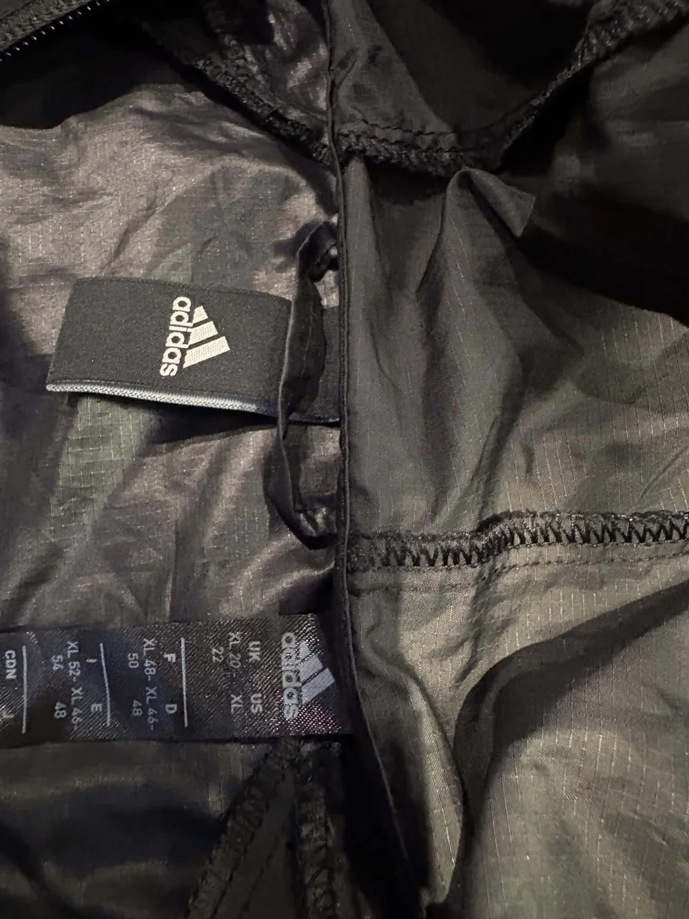 adidas Black Hooded Windbreaker Jacket